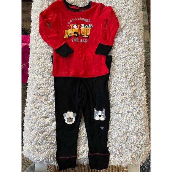 Only Boys Sz 18 Mo. 2 Pc. Animal Train Themed Pj Set. New W/ Out Tags. So Cute - Picture 1 of 7